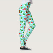 Kerstpatroon met kerstmis en snoepstokbonen leggings (Rechts)