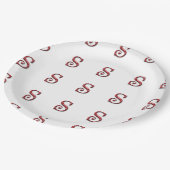 kerstpatroon met kerstmis op Initiaal van Santa Cl Papieren Bordje (Gekanteld)