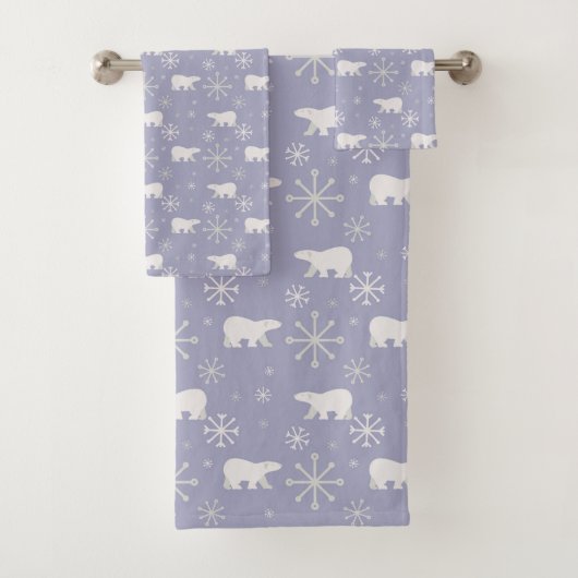 Kerstpatroon met polaire beren en sneeuwvlokken bad handdoek (Insitu)