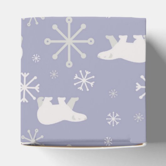 Kerstpatroon met polaire beren en sneeuwvlokken bedankdoosjes (Bovenkant)