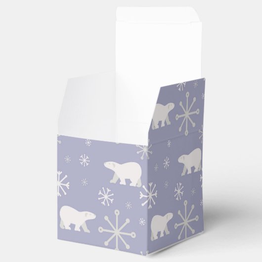 Kerstpatroon met polaire beren en sneeuwvlokken bedankdoosjes (Geopend)