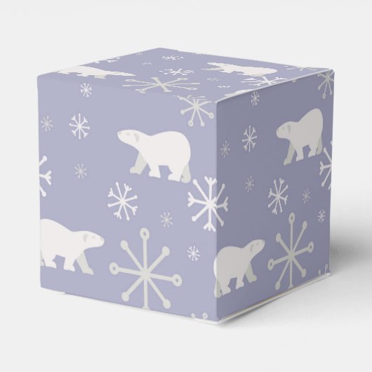Kerstpatroon met polaire beren en sneeuwvlokken bedankdoosjes (Achterkant)