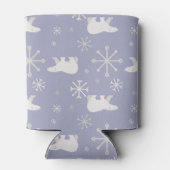 Kerstpatroon met polaire beren en sneeuwvlokken blikjeskoeler (Achterkant)