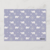 Kerstpatroon met polaire beren en sneeuwvlokken briefkaart (Achterkant)