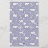 Kerstpatroon met polaire beren en sneeuwvlokken briefpapier (Achterkant)