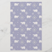 Kerstpatroon met polaire beren en sneeuwvlokken briefpapier (Voorkant)