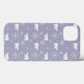 Kerstpatroon met polaire beren en sneeuwvlokken Case-Mate iPhone case (Achterkant (horizontaal))