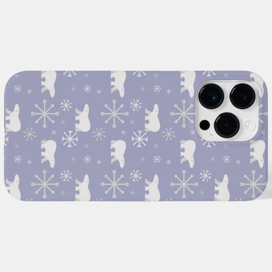 Kerstpatroon met polaire beren en sneeuwvlokken Case-Mate iPhone case (Achterkant (horizontaal))