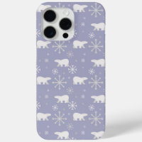 Kerstpatroon met polaire beren en sneeuwvlokken