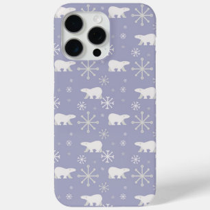 Kerstpatroon met polaire beren en sneeuwvlokken iPhone 15 pro max hoesje