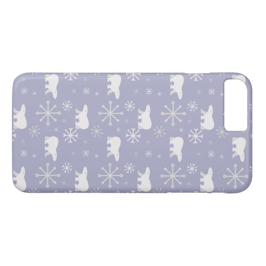 Kerstpatroon met polaire beren en sneeuwvlokken Case-Mate iPhone case (Achterkant (Horizontaal))