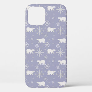 Kerstpatroon met polaire beren en sneeuwvlokken Case-Mate iPhone case
