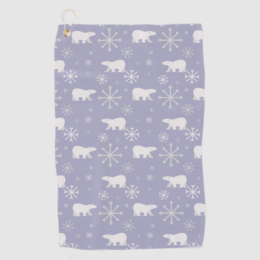 Kerstpatroon met polaire beren en sneeuwvlokken golfhanddoek (Voorkant)