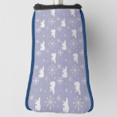 Kerstpatroon met polaire beren en sneeuwvlokken golfheadcover (Draai 90)