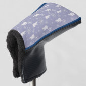 Kerstpatroon met polaire beren en sneeuwvlokken golfheadcover (3/4 voorkant)