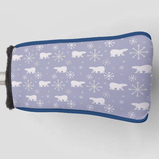 Kerstpatroon met polaire beren en sneeuwvlokken golfheadcover (Voorkant)