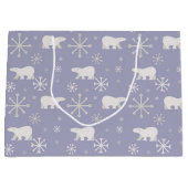 Kerstpatroon met polaire beren en sneeuwvlokken groot cadeauzakje (Voorkant)