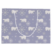 Kerstpatroon met polaire beren en sneeuwvlokken groot cadeauzakje (Achterkant)