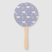 Kerstpatroon met polaire beren en sneeuwvlokken handwaaier (Voorkant)