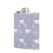 Kerstpatroon met polaire beren en sneeuwvlokken heupfles (Links)