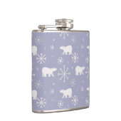 Kerstpatroon met polaire beren en sneeuwvlokken heupfles (Rechts)