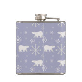 Kerstpatroon met polaire beren en sneeuwvlokken heupfles (Achterkant)