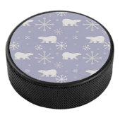 Kerstpatroon met polaire beren en sneeuwvlokken hockey puck (3/4)