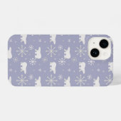 Kerstpatroon met polaire beren en sneeuwvlokken iPhone hoesje (Achterkant horizontaal)