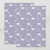 Kerstpatroon met polaire beren en sneeuwvlokken kaart (Voorkant / Achterkant)