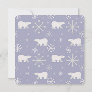Kerstpatroon met polaire beren en sneeuwvlokken kaart