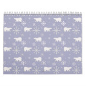 Kerstpatroon met polaire beren en sneeuwvlokken kalender (Hoes)