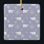 Kerstpatroon met polaire beren en sneeuwvlokken keramisch ornament<br><div class="desc">Naadloos patroon met polaire beren</div>