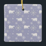 Kerstpatroon met polaire beren en sneeuwvlokken keramisch ornament<br><div class="desc">Naadloos patroon met polaire beren</div>