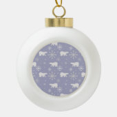 Kerstpatroon met polaire beren en sneeuwvlokken keramische bal ornament (Voorkant)