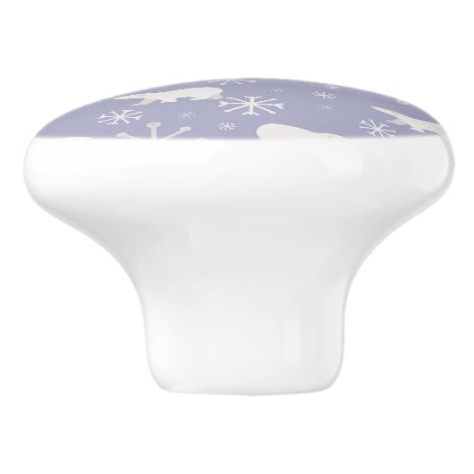 Kerstpatroon met polaire beren en sneeuwvlokken keramische knop (Zijkant)