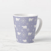 Kerstpatroon met polaire beren en sneeuwvlokken latte mok (Rechterhoek)