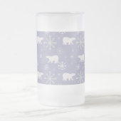 Kerstpatroon met polaire beren en sneeuwvlokken matglas bierpul (Center)