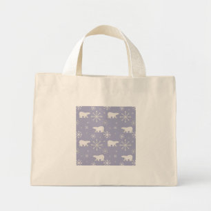 Kerstpatroon met polaire beren en sneeuwvlokken mini tote bag