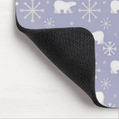 Kerstpatroon met polaire beren en sneeuwvlokken muismat (Hoek)