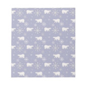 Kerstpatroon met polaire beren en sneeuwvlokken notitieblok (Voorkant)