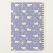 Kerstpatroon met polaire beren en sneeuwvlokken notitieboek (Achterkant)
