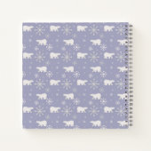 Kerstpatroon met polaire beren en sneeuwvlokken notitieboek (Achterkant)