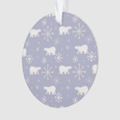 Kerstpatroon met polaire beren en sneeuwvlokken ornament (voorkant)