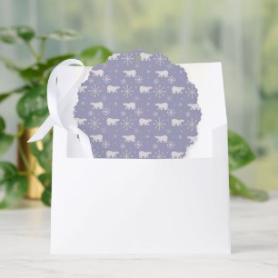 Kerstpatroon met polaire beren en sneeuwvlokken ornament kaart