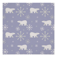 Kerstpatroon met polaire beren en sneeuwvlokken