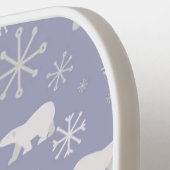 Kerstpatroon met polaire beren en sneeuwvlokken pickleball paddle (Links Detail)