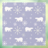 Kerstpatroon met polaire beren en sneeuwvlokken raamsticker (Vel 3)