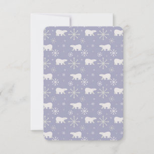 Kerstpatroon met polaire beren en sneeuwvlokken RSVP kaartje