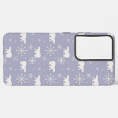 Kerstpatroon met polaire beren en sneeuwvlokken samsung galaxy hoesje (Linkerkant)