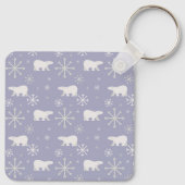 Kerstpatroon met polaire beren en sneeuwvlokken sleutelhanger (Achterkant)